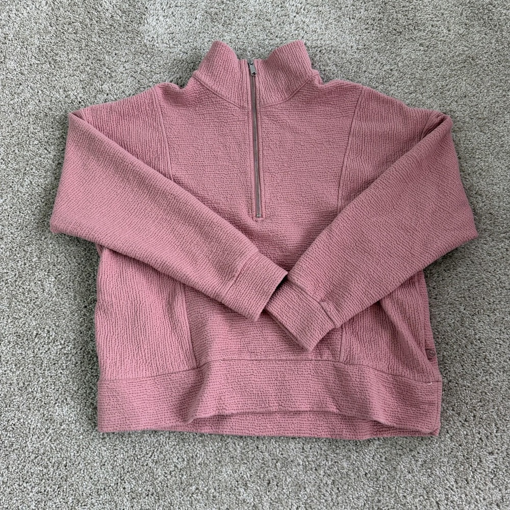 Lincoln Outfitters Sweatshirt Womens Medium Pink 1/4 Zip Mock Neck Pullover
